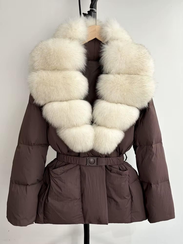 So Extra Fur Trimmed Buckle Puffer Coat