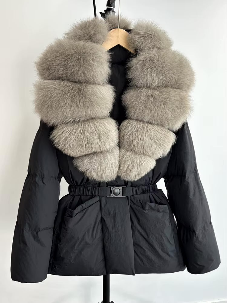 So Extra Fur Trimmed Buckle Puffer Coat