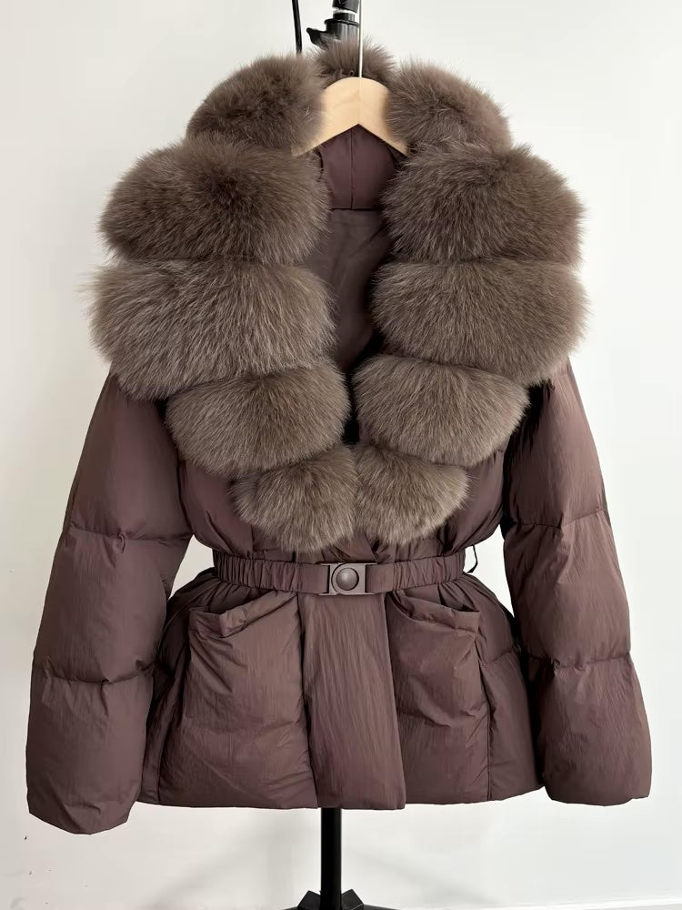 So Extra Fur Trimmed Buckle Puffer Coat