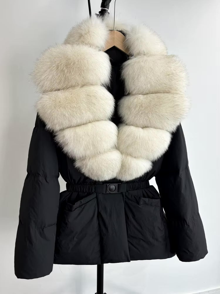 So Extra Fur Trimmed Buckle Puffer Coat
