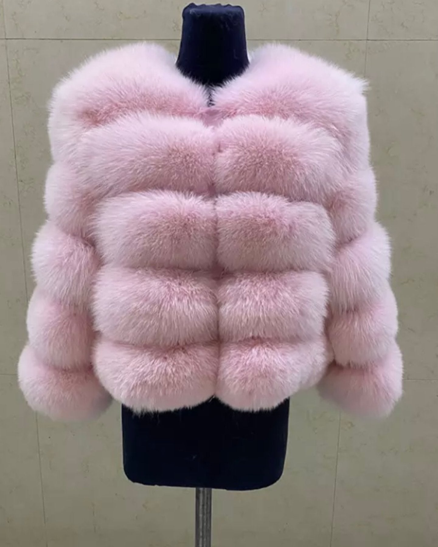 So Extra Baby Pink 4 Row Fur Coat Shop Best Selling Fur Coat