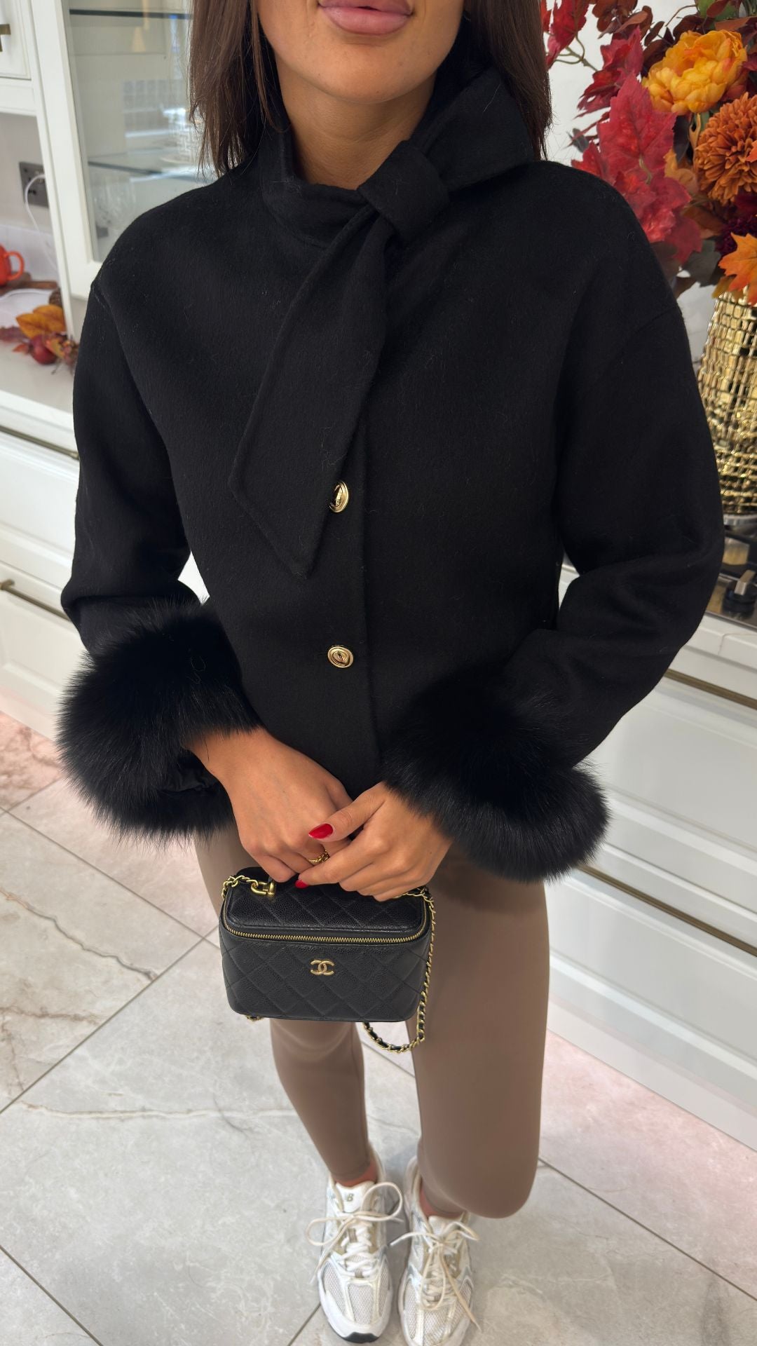 Cashmere Tie Neck Jacket