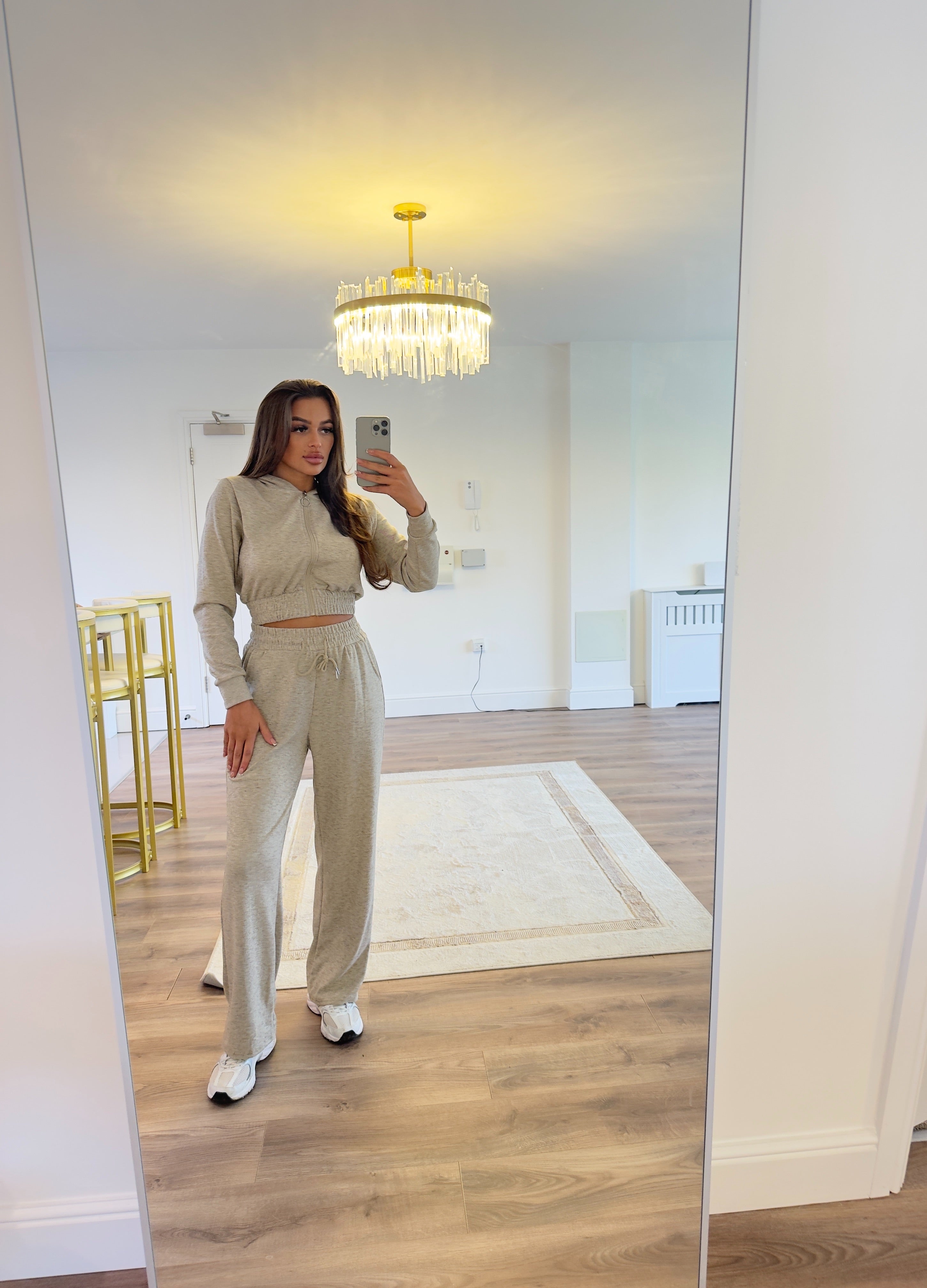 Ribbed Velour Zip Up Tracksuit