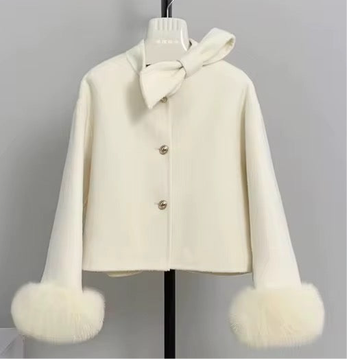 Cashmere Tie Neck Jacket