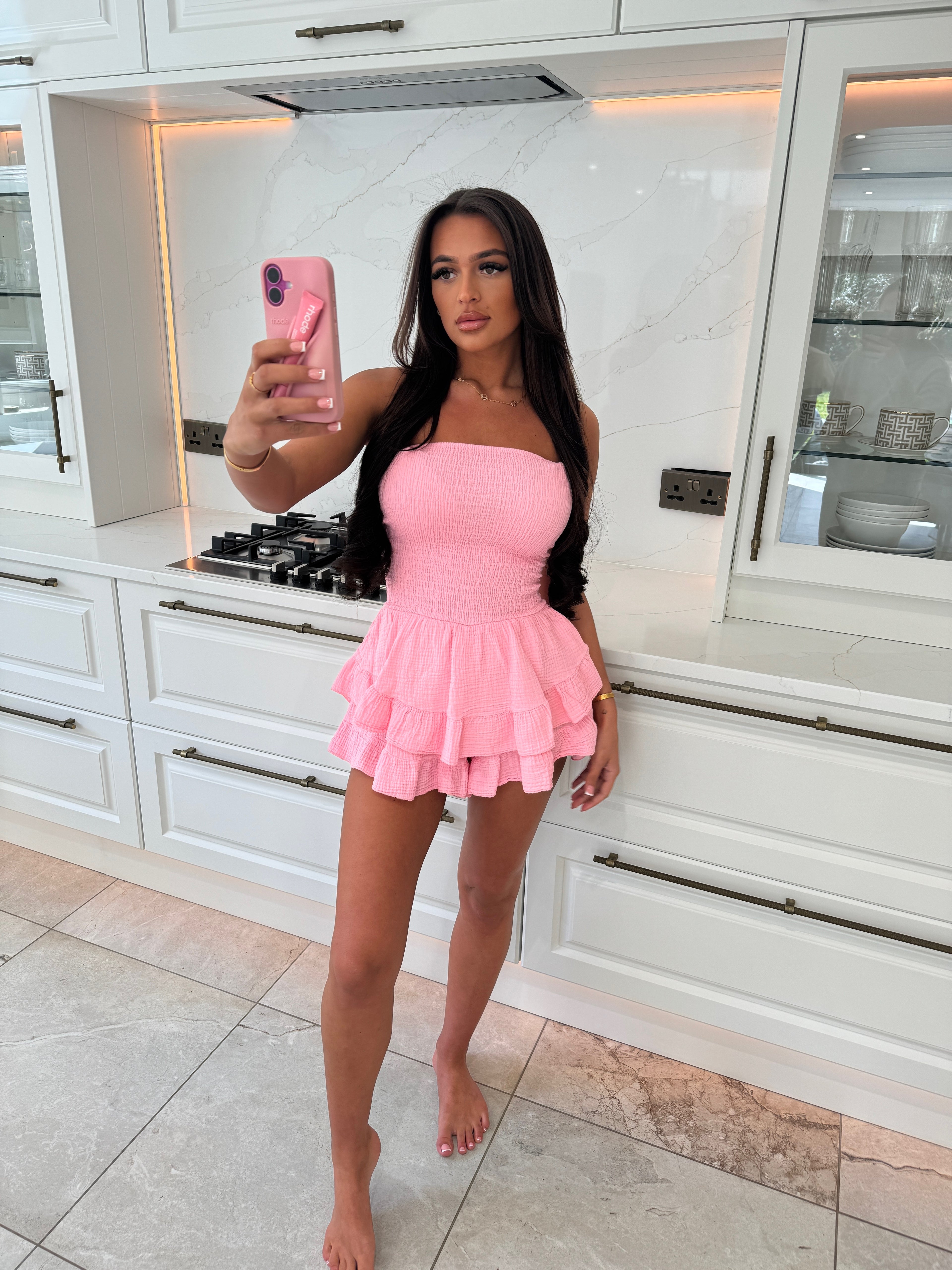 Cheesecloth Frill Playsuit