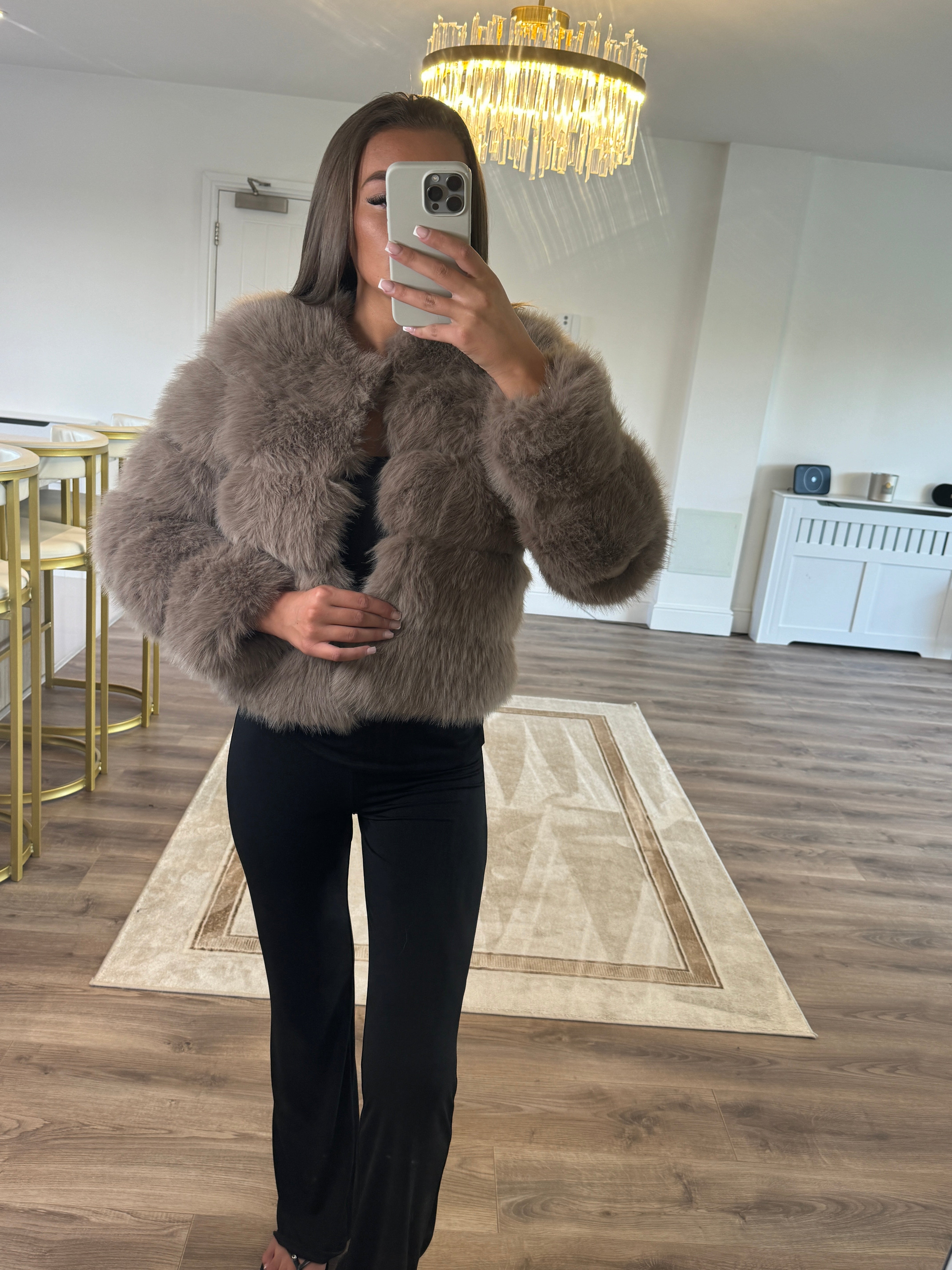 So Extra Mocha Faux Fur Coat