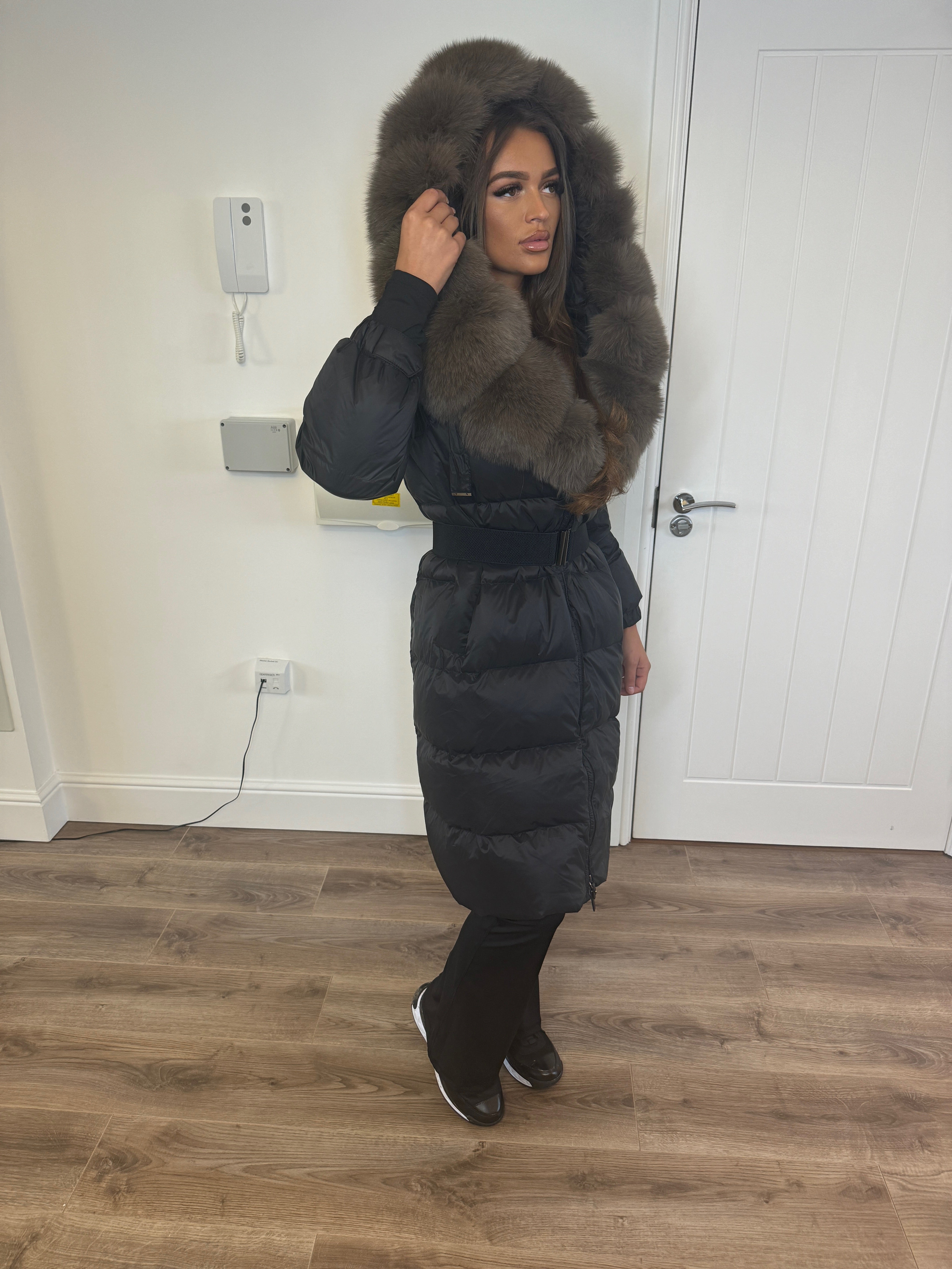 So Extra Long Fur Trim Puffer Jacket