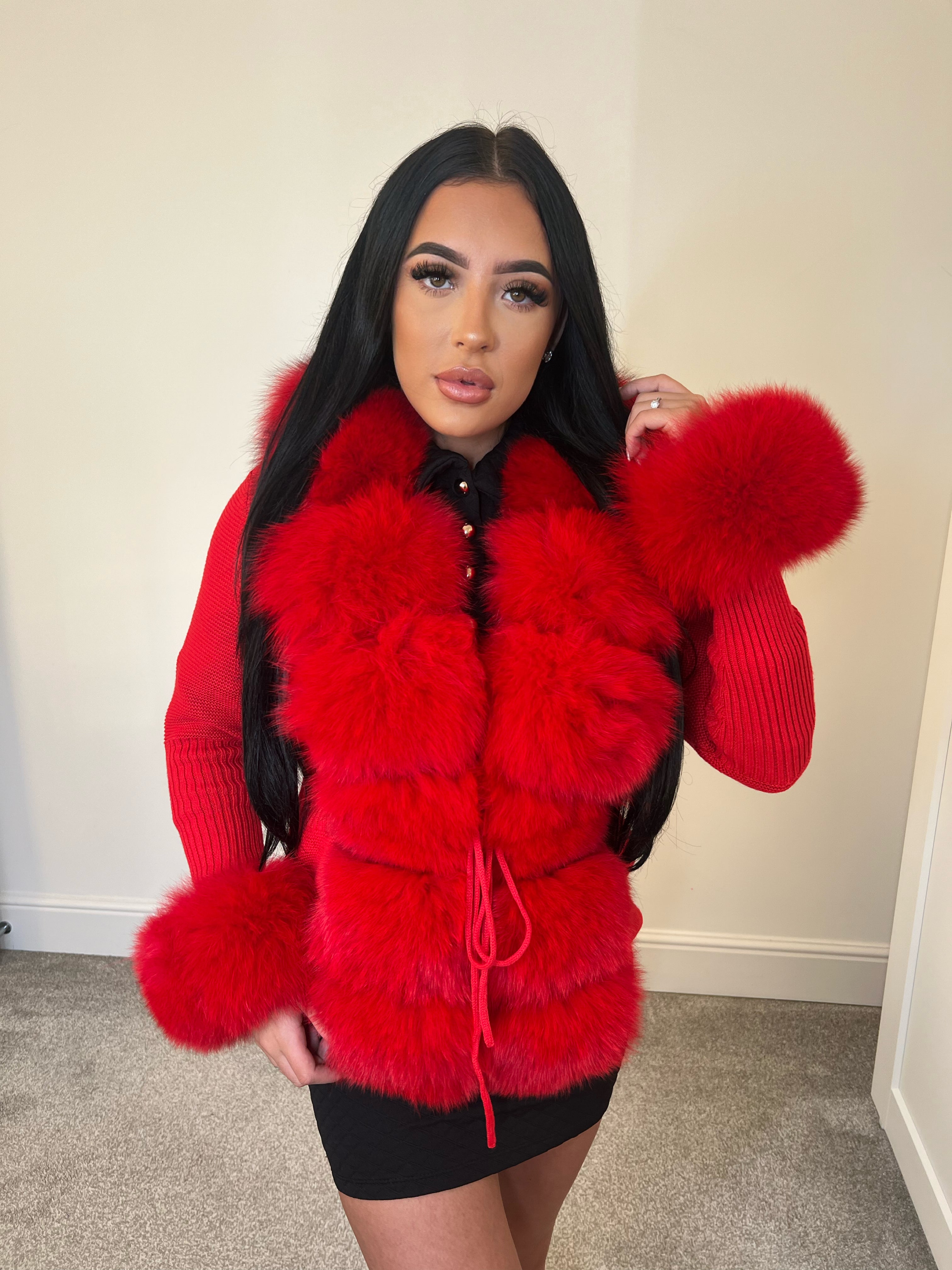 Fake fur clearance cardigan