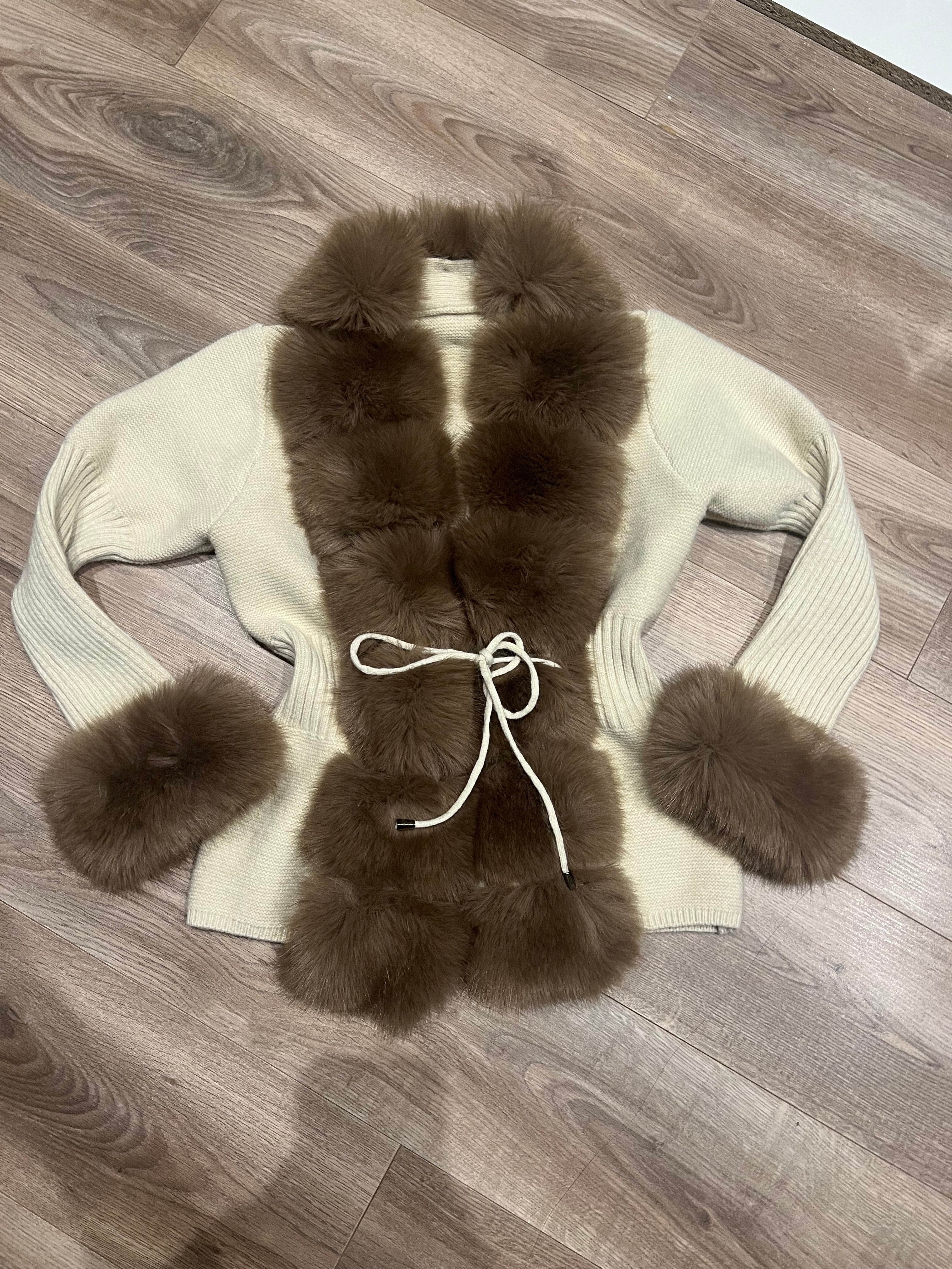 Latte Faux Fur Cardigan