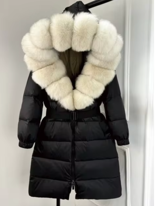 So Extra Long Fur Trim Puffer Jacket