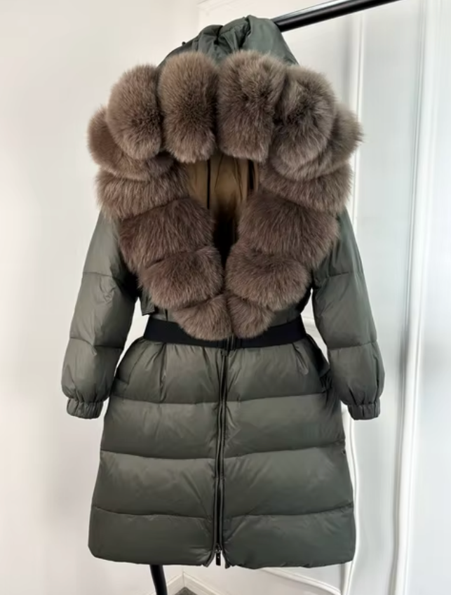 So Extra Long Fur Trim Puffer Jacket