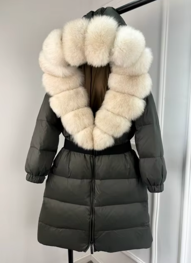 So Extra Long Fur Trim Puffer Jacket