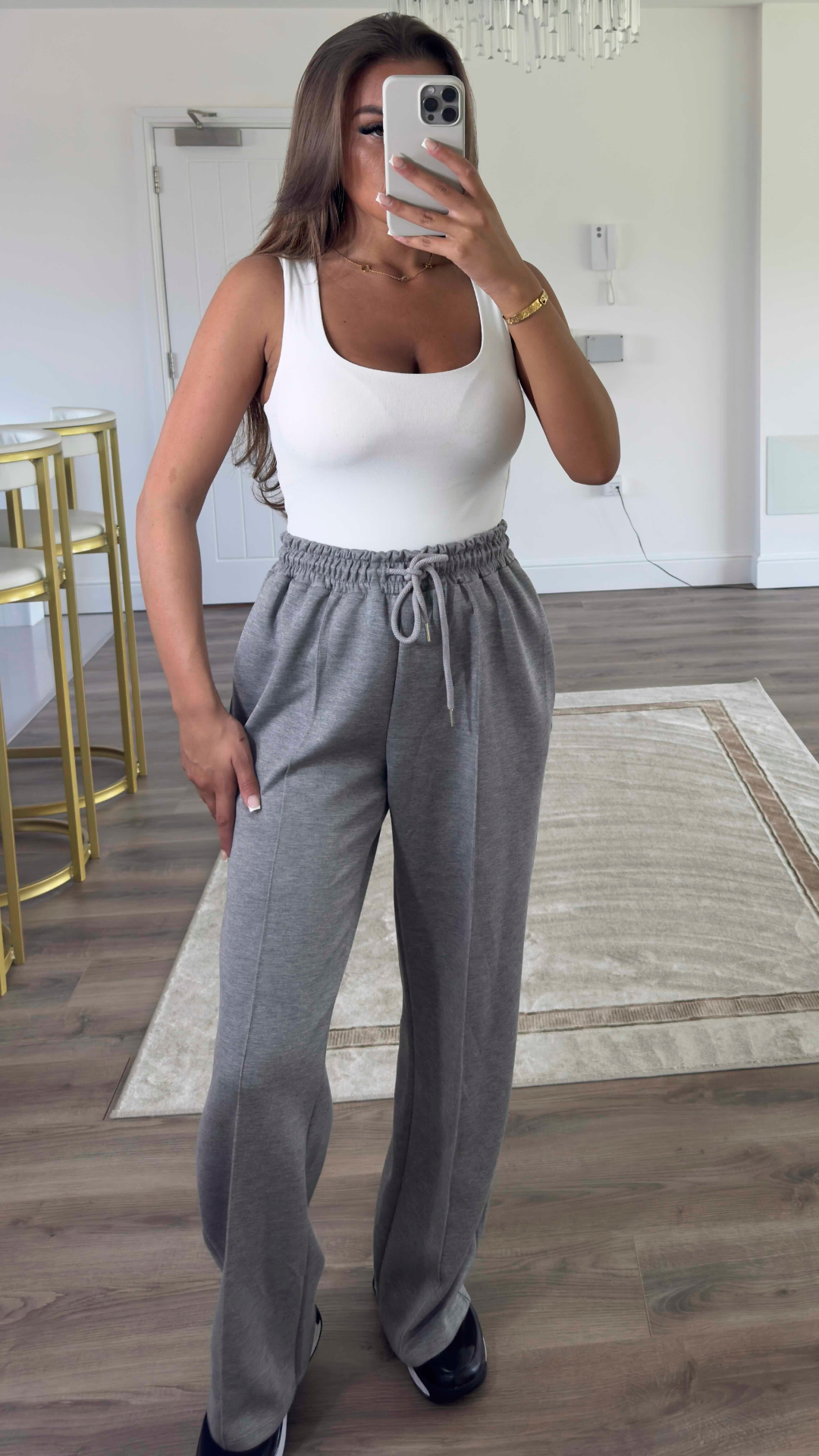 Ribbed Flare Trousers