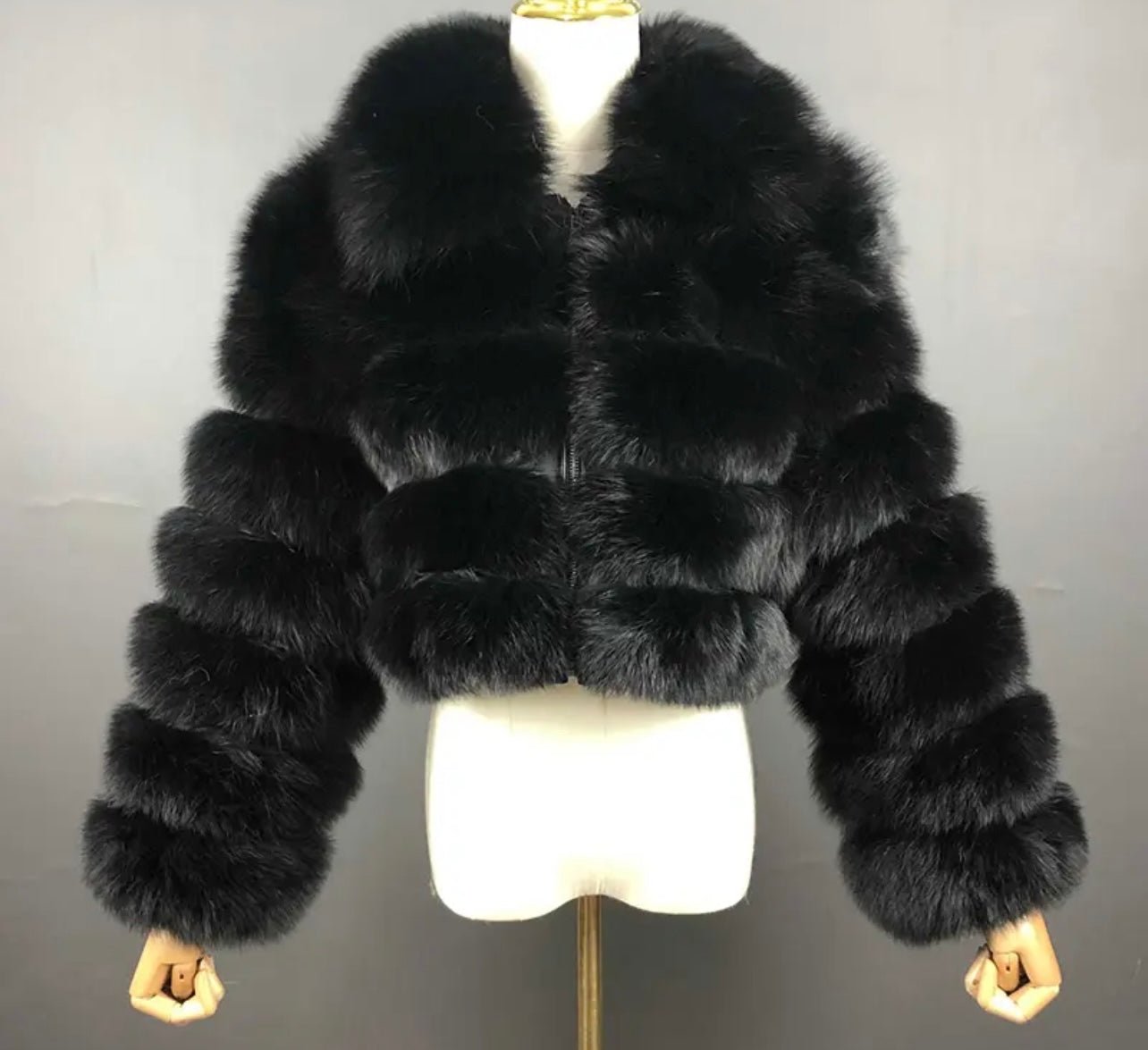 So Extra Luxury Collared Zip Fur Coat - So Extra