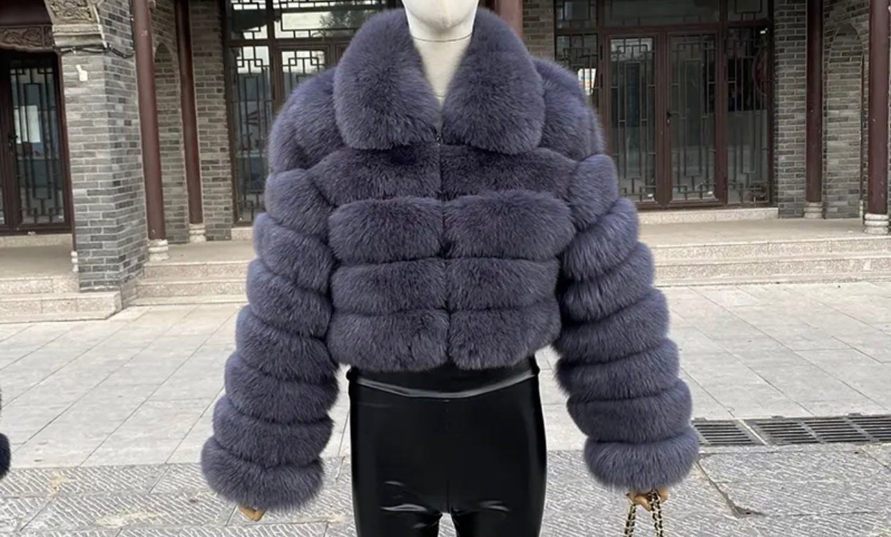 So Extra Luxury Collared Zip Fur Coat - So Extra