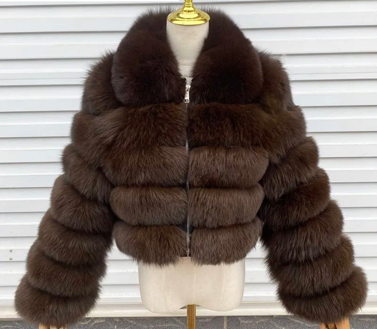 So Extra Luxury Collared Zip Fur Coat - So Extra