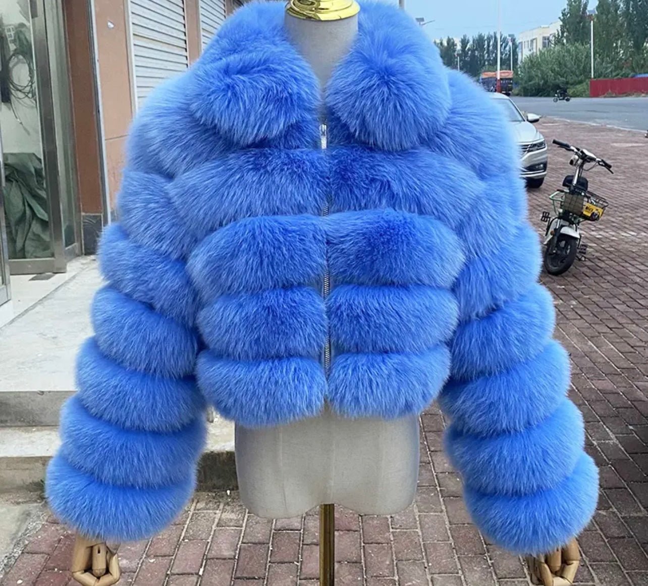 So Extra Luxury Collared Zip Fur Coat - So Extra
