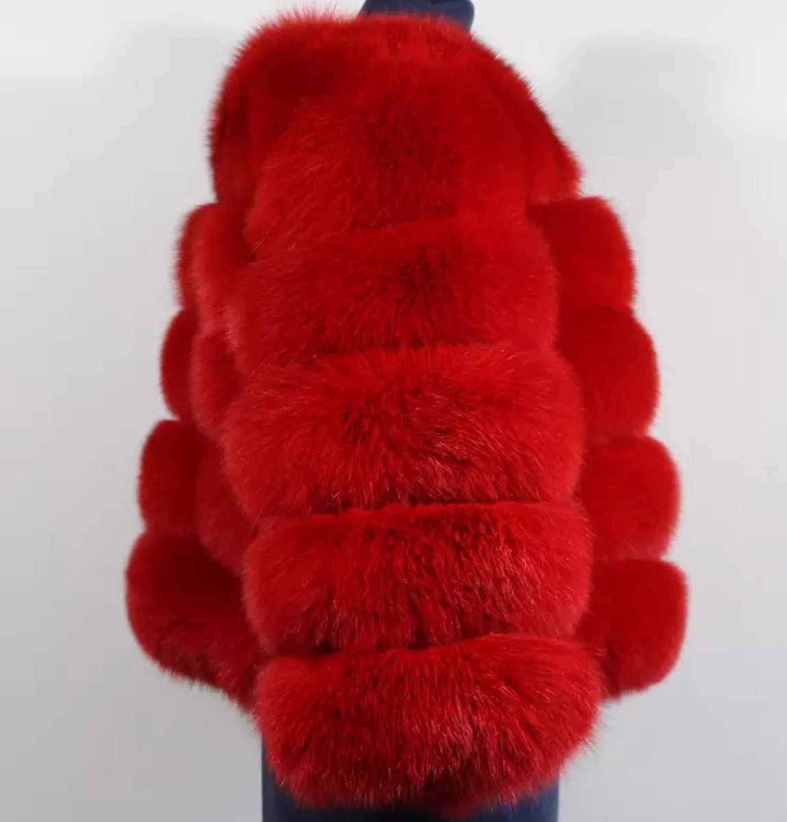 So Extra Red 4 Row Fur Coat - So Extra