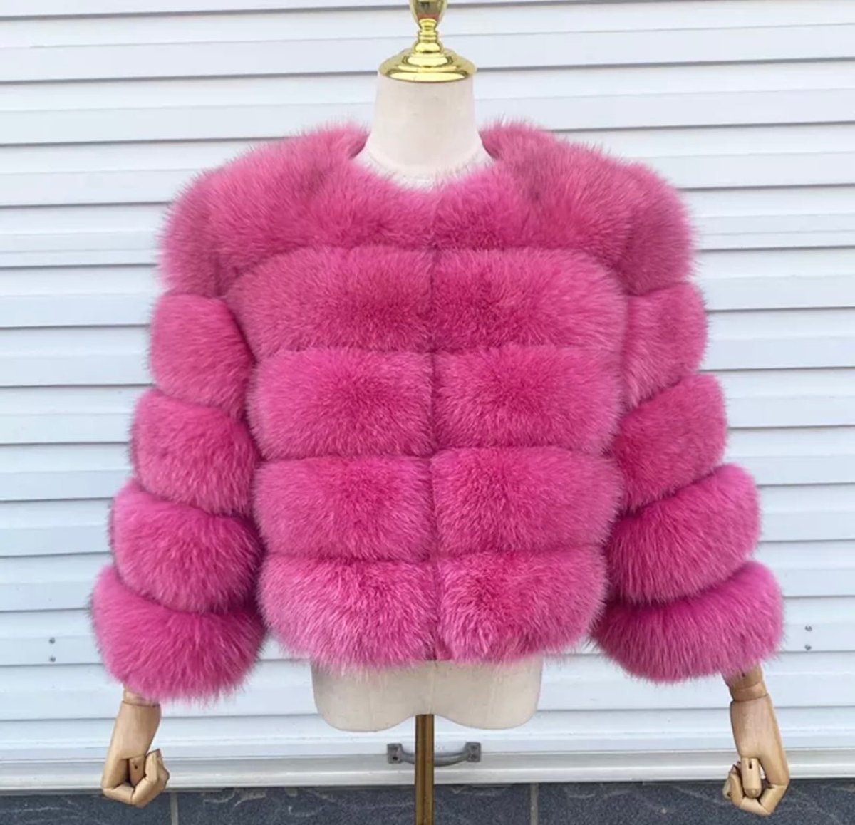 So Extra Rose 4 Row Fur Coat - So Extra